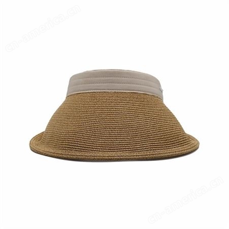 夏季成人沙滩度假防晒帽 防紫外线户外百搭大帽檐空顶草帽批发